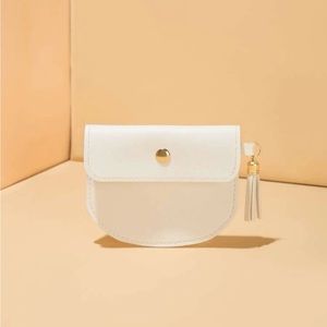 โพ๏ธ2/$25 White Tassel Decor Snap Button Coin Purse/ Coin bag / Card holder purse